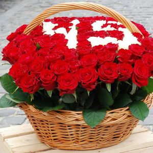 101 роза с числами в корзине покровск фото