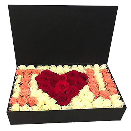 Фото товара 101 роза в коробке "I love you" в Покровске