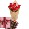 Фото товара 7 красных роз с конфетами в Покровске