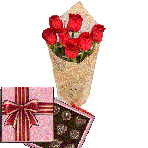 Фото товара 7 красных роз с конфетами в Покровске