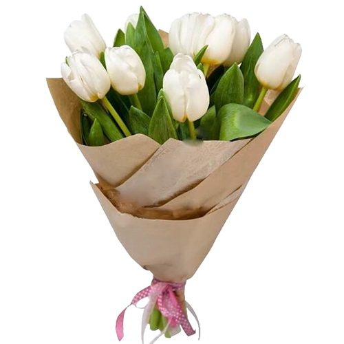 Фото товара 11 белых тюльпанов в Покровске