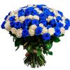 Фото товара 101 белая и синяя роза (крашеная) в Покровске
