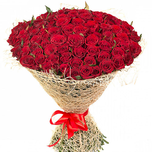 фото товара 101 червона троянда | «Роза Покровська»