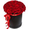 Фото товара 51 роза красная в шляпной коробке в Покровске