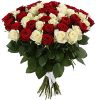 Фото товара 51 роза красная и белая в Покровске