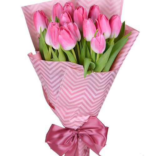Фото товара 15 розовых тюльпанов в Покровске