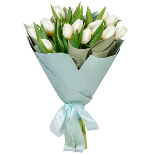 Фото товара 15 белых тюльпанов в Покровске