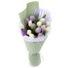 Фото товара 15 фиолетовых тюльпанов с декором в Покровске