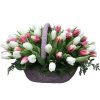 Фото товара 75 тюльпанов микс (все цвета) в корзине в Покровске