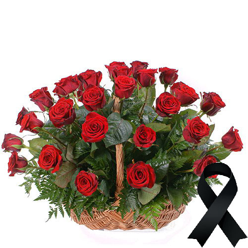 Фото товара 36 красных роз в корзине в Покровске