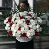 Фото товара Корзина "Белые хризантемы, жёлтые розы" в Покровске