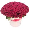 Фото товара 101 роза красная в шляпной коробке в Покровске