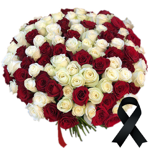 Фото товара 100 красно-белых роз в Покровске