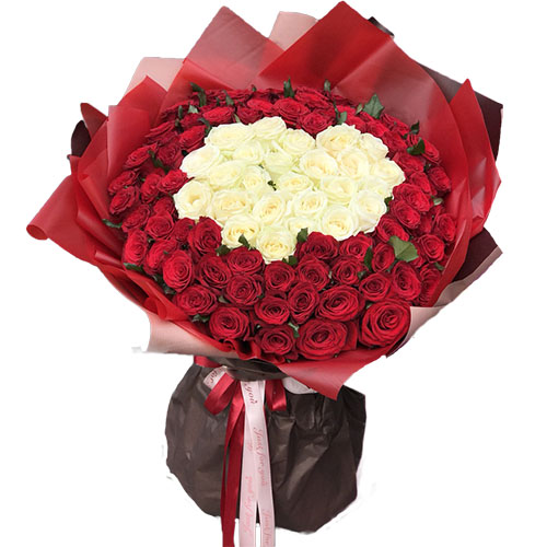 Фото товара 151 роза сердцем в Покровске