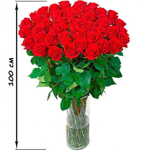 Фото товара 35 высоких роз (100 см) в Покровске