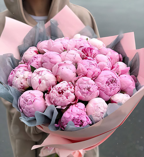 Фото товара 25 розовых пионов в Покровске