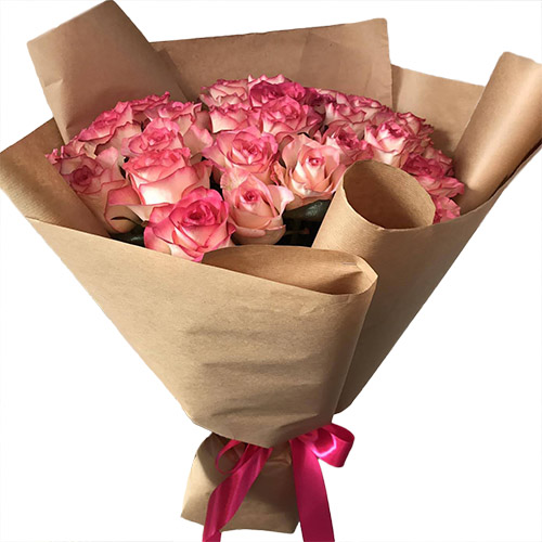 Фото товара 25 рожевих троянд в Покровске